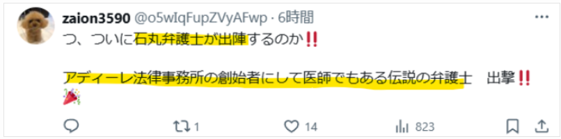 石丸弁護士の出陣という声